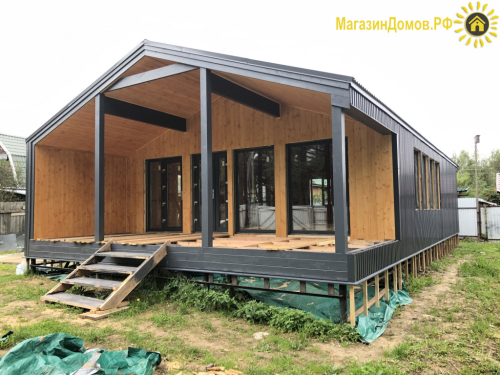 Дом в стиле Барн 8х14 по каркасной технологии