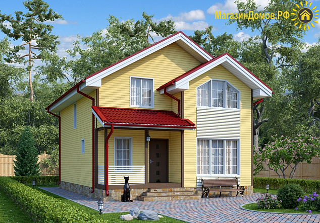 Дом H-112-1.5S (7.0x9.0) по каркасной технологии