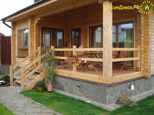 Баня S-058-1.5D (6.7х7.7) из клееного бруса