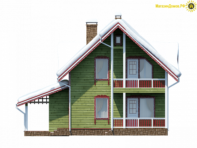 Дом из клееного бруса  H-169-1.5D (11.1х11.75)