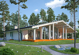 Дом из клееного бруса H-246-1D (16.5х16.8)