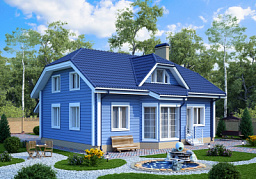 Дом из клееного бруса H-187-1.5D (8.8х12.1)