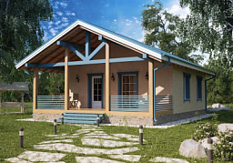 Дом H-057-1S (8.0х11.0) по каркасной технологии