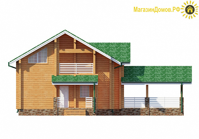Дом из клееного бруса H-182-1.5D (12.0x15.0)
