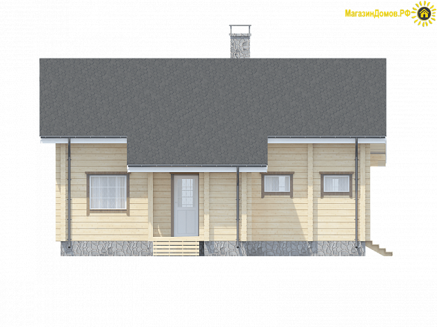 Дом из клееного бруса H-222-1.5D (12.0х14.4)
