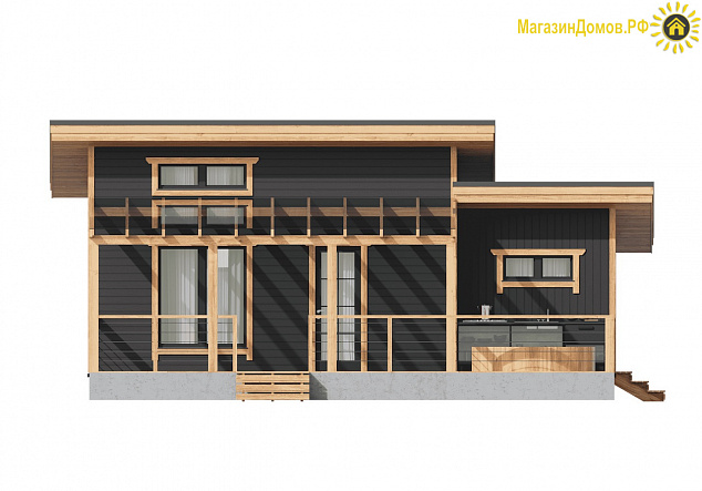 Дом H-060-1S (8.6х9.4) по каркасной технологии