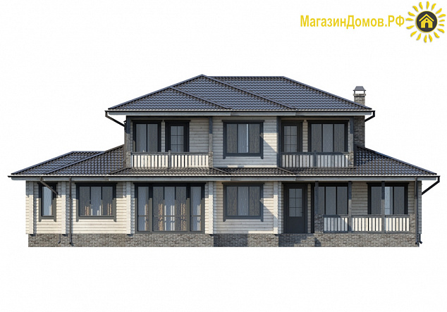 Дом из клееного бруса H-250-2D (12.5х18.0)