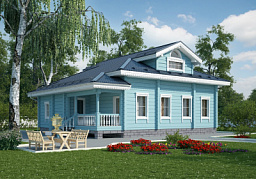 Дом из клееного бруса H-143-1.5D (9.6х12.1)