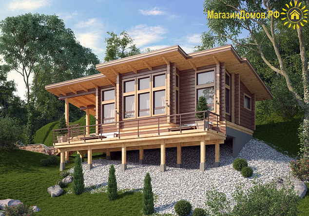 Дом H-076-1S (7.0х14.5) по каркасной технологии