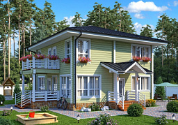 Дом из клееного бруса H-171-2D (9.5 х 9.0)