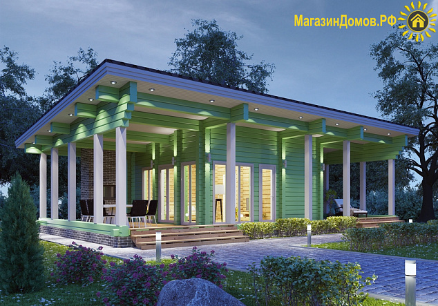 Баня S-095-1D (13.8х7.2) из клееного бруса