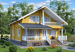 Дом из клееного бруса H-217-1.5D (10.0х15.8)