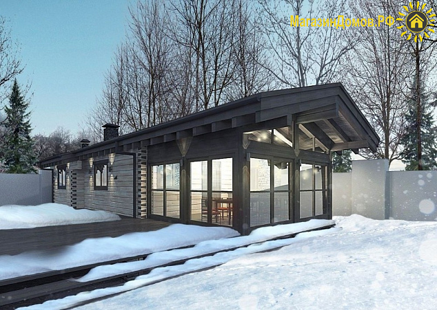 Баня S-075-1D (6.2x14.3) из клееного бруса