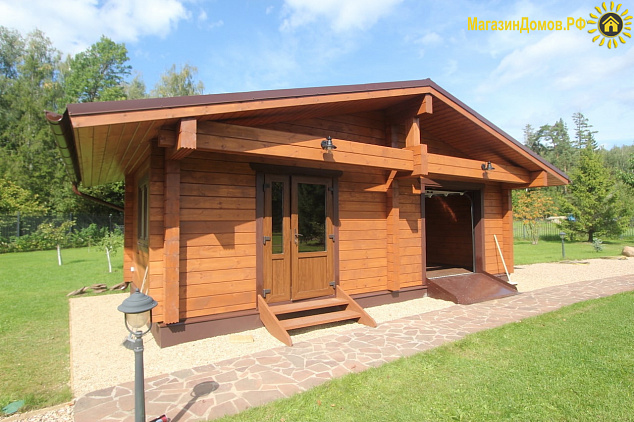 Хозблок S-032-1D (4.0x8.0) из клееного бруса