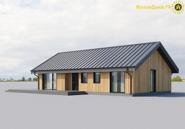 Дом H-098-1S (8.0x14.4) по каркасной технологии