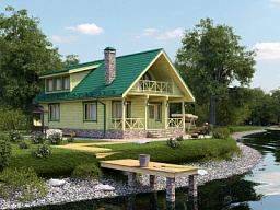 Дом из клееного бруса H-118-1.5D(7.0х12.0)