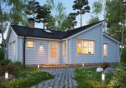 Дом из клееного бруса H-075-1D (8.2Х11.05)