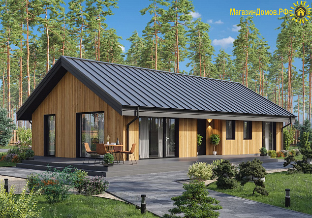 Дом H-098-1S (8.0x14.4) по каркасной технологии