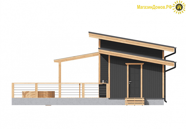 Дом H-060-1S (8.6х9.4) по каркасной технологии