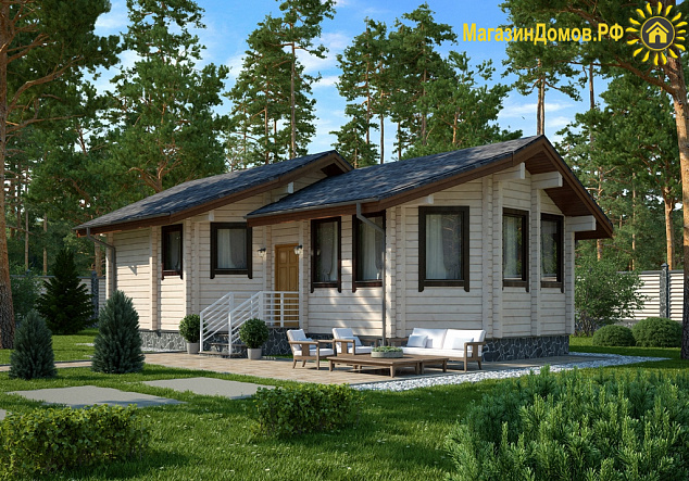 Баня из клееного бруса S-056-1D (6.0х12.0)