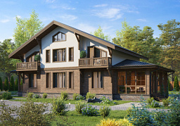 Дом H-300-1.5S (11.0x20.5) по каркасной технологии