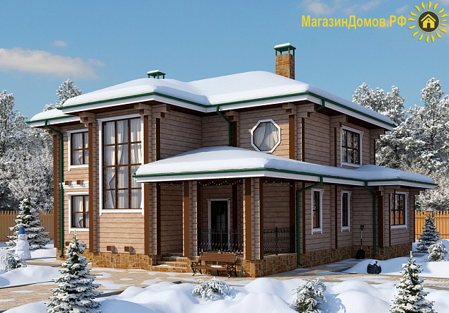 Дом из клееного бруса H-242-2D (13.0х14.4)