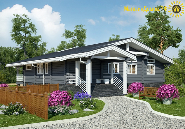 Дом - шале из клееного бруса H-226-1D (15.7х17.15)