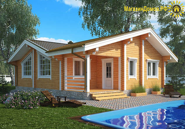 Баня S-089-1D (8.0х10.6) из клееного бруса