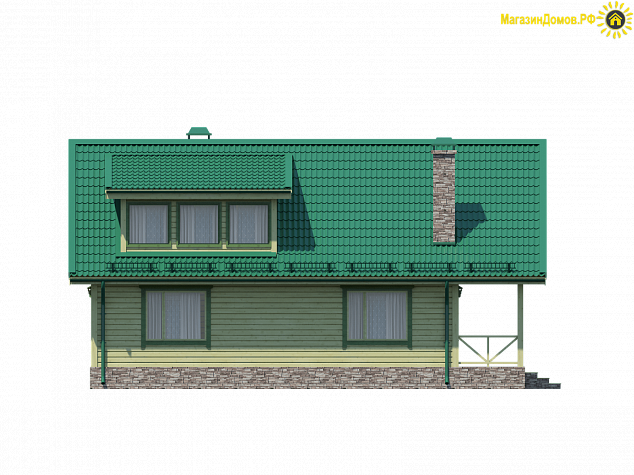 Дом из клееного бруса H-118-1.5D(7.0х12.0)