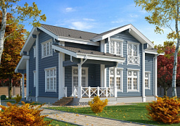 Дом из клееного бруса H-288-1.5D (14.4х15.2)