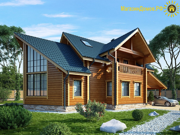 Дом из клееного бруса H-208-1.5D (9.0x18.0)