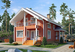 Дом из клееного бруса H-198-1.5D (10.1x13.7)