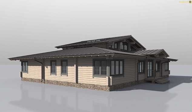 Дом из клееного бруса H-240-1D (20.0x14.5)