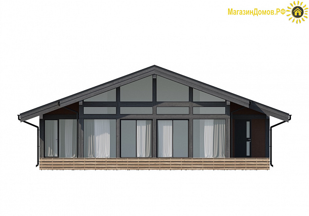 Дом H-136-1S (12.2x12.25) фахверк из клееных балок