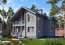 Дом из клееного бруса H-137-1.5D (8.3x9.8)