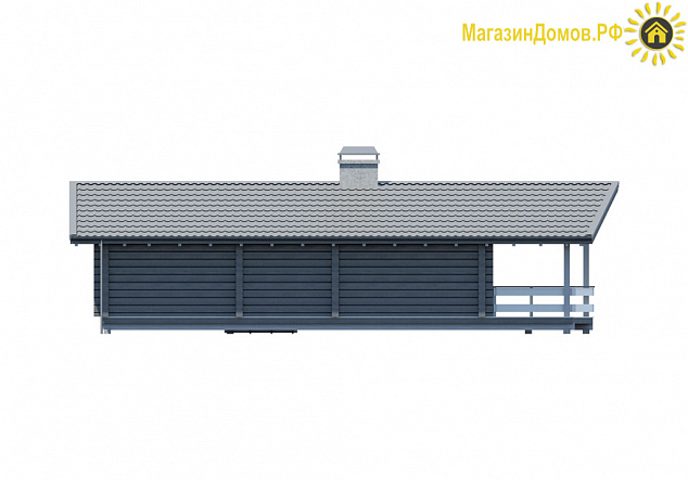 Дом из клееного бруса H-077-1D (7.3х12,8) под "ключ"