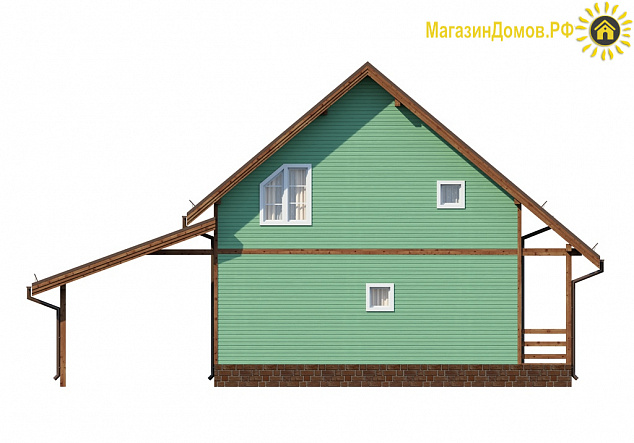 Дом H-146-1.5S (8.0х10.0) по каркасной технологии