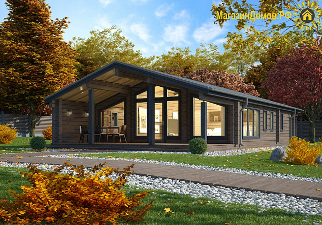 Дом H-105-1S (8.0х14.5) по каркасной технологии