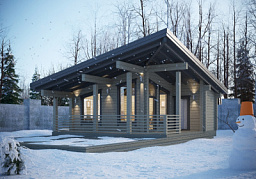 Баня S-053-1D (7.3x7.8) из клееного бруса