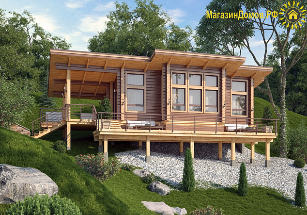 Дом H-076-1S (7.0х14.5) по каркасной технологии