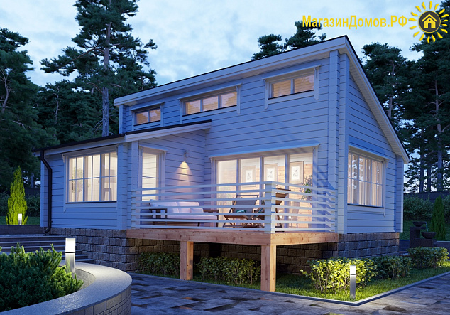 Дом из клееного бруса H-075-1D (8.2Х11.05)