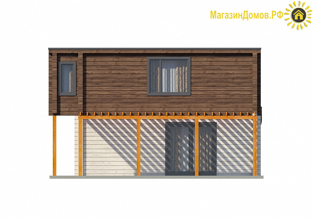 Дом из клееного бруса H-078-2D (6.0х8.7)