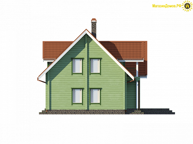 Дом из клееного бруса H-282-1.5D (12.8х16.4)