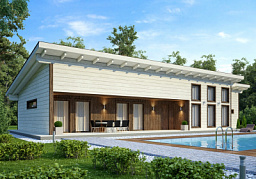 Дом из клееного бруса H-189-1D (9.9х23.6)