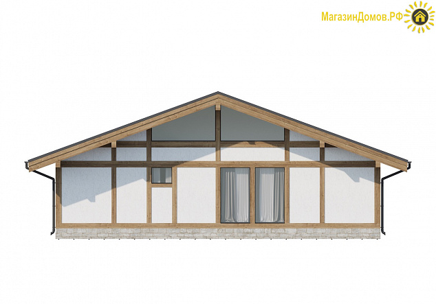 Дом H-136-1S (12.2x12.25) фахверк из клееных балок