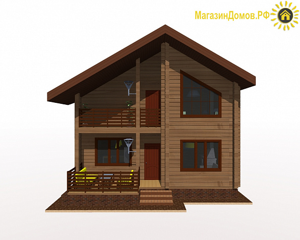 Дом из клееного бруса H-137-1.5D (8.3x9.8)