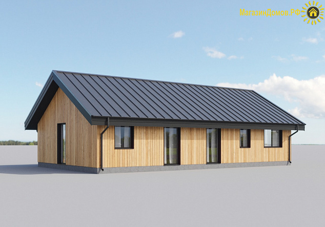 Дом H-098-1S (8.0x14.4) по каркасной технологии