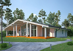 Дом H-246-1S (16.5х16.8) по каркасной технологии