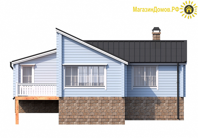 Дом из клееного бруса H-075-1D (8.2Х11.05)