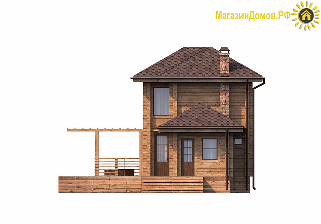 Баня S-062-2D (5.2x11.2) из клееного бруса